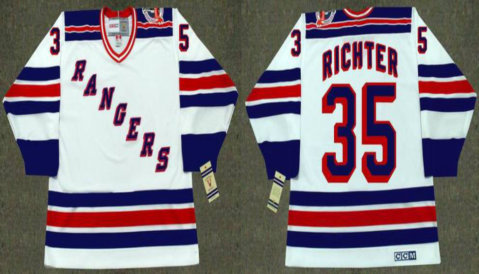 2019 Men New York Rangers 35 Richter white style #3 CCM NHL jerseys->new york rangers->NHL Jersey